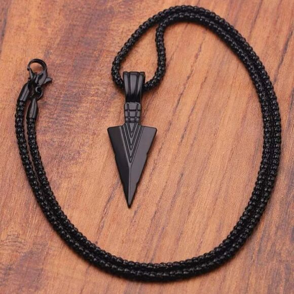 Other - Arrow charm and necklace black zinc allow men’s